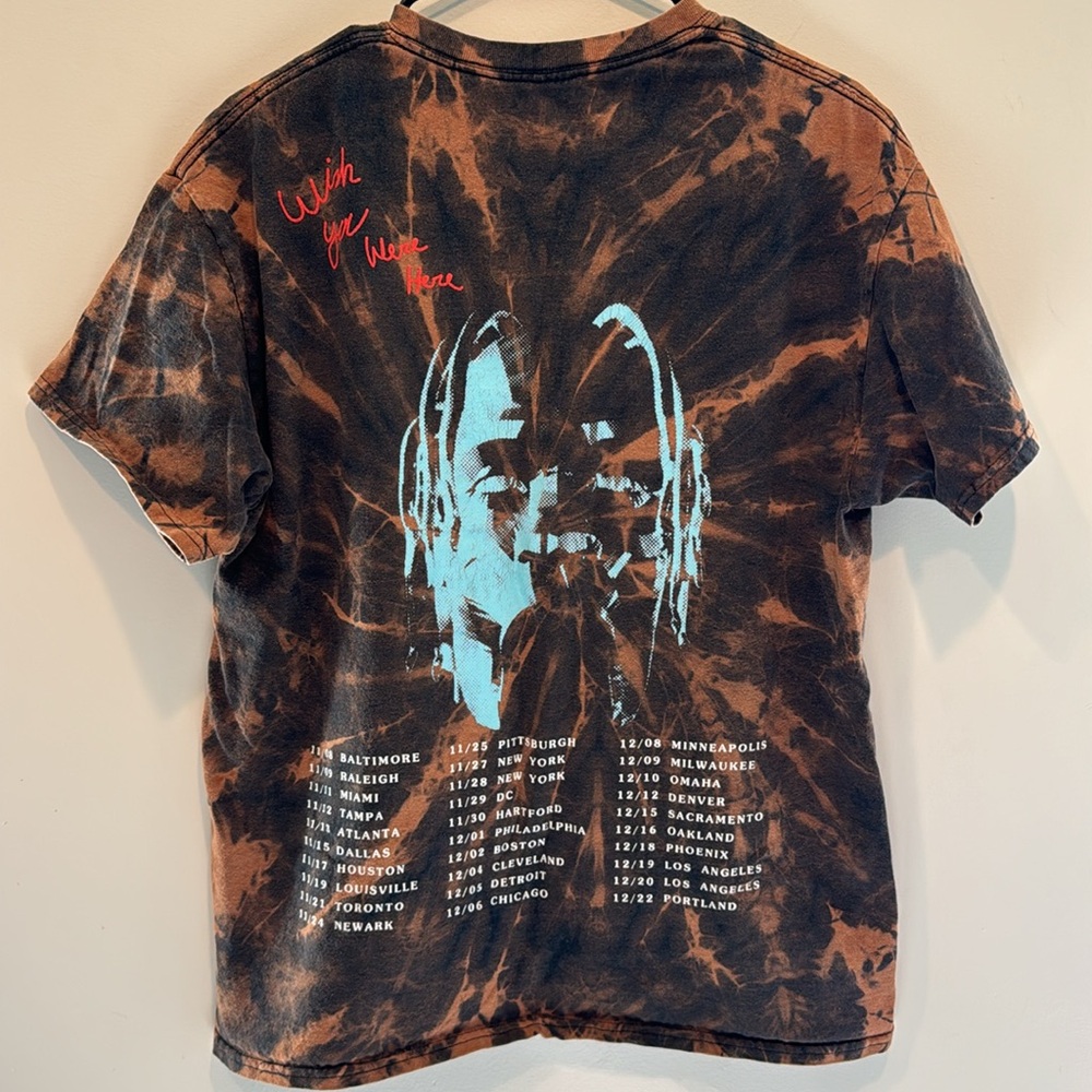 ❣️handmade Travis Scott Astroworld 2018 Wish You Were Here Tour Shirt Medium - Picture 4 of 11